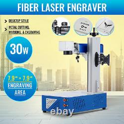 30W 7.9 x 7.9 Desktop Fiber Laser Marking Machine Metal Engraver Marker Raycus