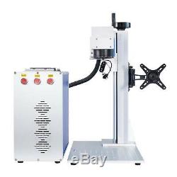 30W 7.9x7.9 Fiber Laser Marking Machine Metal Engraver Engraving With Rotary Axis