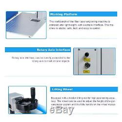 30W 7.9x7.9 Split Fiber Laser Marking Machine With Rotary Axis Metal Engraver