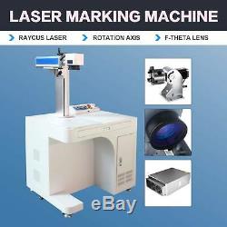 30W Desktop Fiber Laser Marking Machine With Rotary Axis 7.9x7.9 Metal Engraver