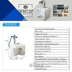 30W Desktop Fiber Laser Marking Machine With Rotary Axis 7.9x7.9 Metal Engraver