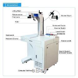 30W Desktop Fiber Laser Marking Machine With Rotary Axis 7.9x7.9 Metal Engraver