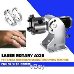 30W Desktop Fiber Laser Marking Machine With Rotary Axis 7.9x7.9 Metal Engraver