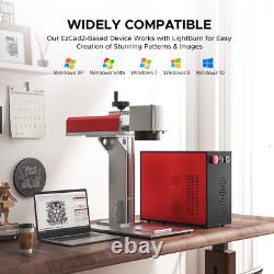 30W Fiber Laser Engraver Cutter for Metal Color Marking 6.9x6.9 with Rotary Axis