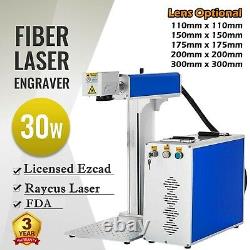 30W Fiber Laser Marking Engraving Machine Raycus Laser Rotary Axis for Tumbler
