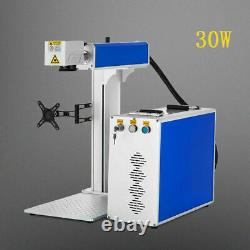 30W Fiber Laser Marking Machine Metal Engraver fit EzCad2 150mm+80mm Rotary Axis