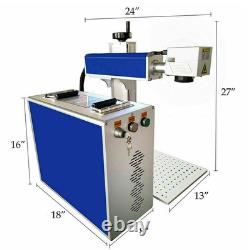 30W Fiber Laser Marking Machine Metal Engraving Engraver EzCad2 WithRotary Axis
