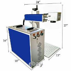 30W Fiber Laser Marking Machine Metal Engraving Engraver EzCad2 WithRotary Axis