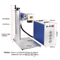 30W Fiber Laser Marking Machine Metal Marker Engraver 7.9x7.9 with D80 Rotary
