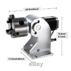 30W Fiber Laser Marking Machine With Rotary Axis 7.9x7.9 Metal Engraver Desktop