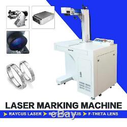 30W Fiber Laser Marking Machine With Rotary Axis Metal Engraver Raycus 7.9x7.9