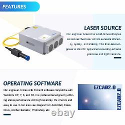 30W Fiber Laser Marking Metal Engraver Marker 7.9×7.9 with Rotary Axis