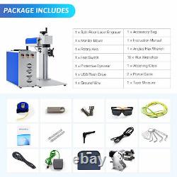 30W Fiber Laser Marking Metal Engraver Marker 7.9×7.9 with Rotary Axis