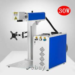30W Fiber Laser Metal Marking Engraver Machine+80mm Rotary Axis+Safe Goggles USA