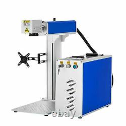 30W Fiber Laser Metal Marking Engraver Machine+80mm Rotary Axis+Safe Goggles USA