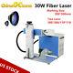 30w Fiber Laser Rotary Axis Metal Marking Machine Engraver Two Field Lens Us