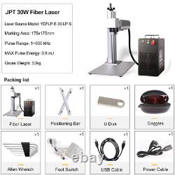 30W JPT Fiber Laser Marking Engraver Machine for Engraving Metal Rings Steel