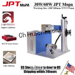 30W JPT M7 Mopa 300300mm/175 Fiber Laser Marking Machine Color Marking Rotation