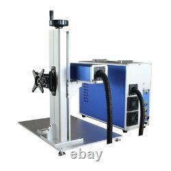 30W Raycus Fiber Laser Marking Engraver Machine & Rotary Axis for Tumblers FDA