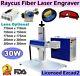 30w Raycus Fiber Laser Marking Engraver Machine With Rotary Axis For Tumbler Fda