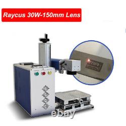 30W Raycus Fiber Laser Marking Machine 150mm Laser Engraver 80mm Rotaty Axis