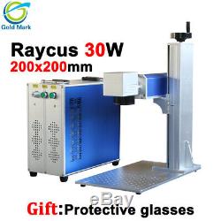 30W Raycus Fiber Laser Marking Machine 200x200mm and 300x300mm lens with Rotary