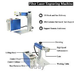 30W Raycus Fiber Laser Marking Machine 7.9x7.9 Marker Engraver & Rotary Axis