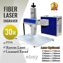 30W Raycus Fiber Laser Marking Machine Engraving Machine with Rotary for Tumbler