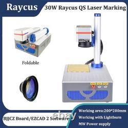 30W Raycus QS Fiber Laser Marking Machine Rotary Axis Metal Marking Ezcad2 BJJCZ