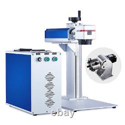 30W Split Fiber Laser Marking 6.9x6.9 Metal Marker Engraver with Rotary Axis