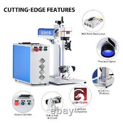 30W Split Fiber Laser Marking 6.9x6.9 Metal Marker Engraver with Rotary Axis