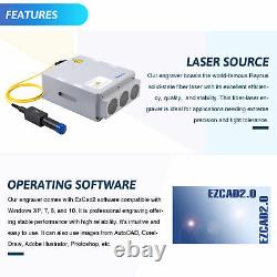 30W Split Fiber Laser Marking 7.9x7.9 Metal Marker Engraver with Rotary Axis