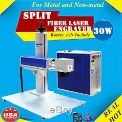 30W Split Fiber Laser Marking Engraving Engraver Equipment Rotary Axis Include