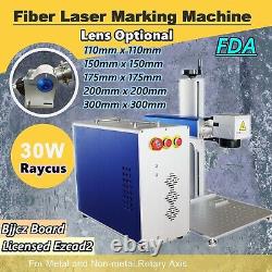 30W Split Fiber Laser Marking Engraving Engraver Machine Raycus Laser Ezcad2 FDA