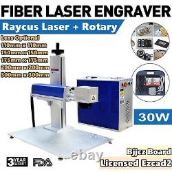 30W Split Fiber Laser Marking Machine Engraving Engraver Machine + Rotary