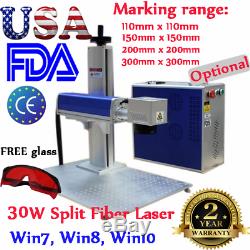 30W Split Fiber Laser Marking Machine Metal Laser Engraving FDA Rotation Axis
