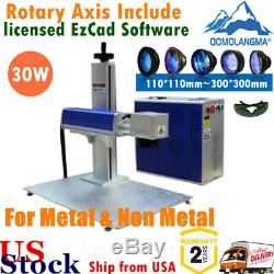 30W Split Fiber Raycus Laser Marking Engraving Engraver Rotary Axis Include FDA