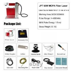 30x30cm 60W 110V JPT M7 Mopa Fiber Laser Marking Machine Steel Metal 11.8x11.8in