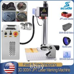 3D 300W JPT MOPA Fiber Laser Marking Machine EZCAD3 Curved Relief Deep Engraver