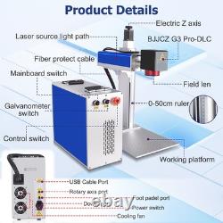 3D 300W JPT MOPA Fiber Laser Marking Machine EZCAD3 Curved Relief Deep Engraver