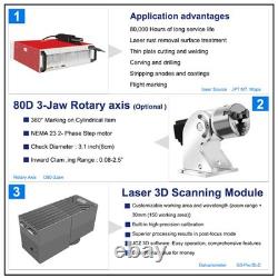 3D 300W JPT MOPA Fiber Laser Marking Machine EZCAD3 Curved Relief Deep Engraver