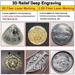 3D 300W JPT MOPA Fiber Laser Marking Machine EZCAD3 Curved Relief Deep Engraver