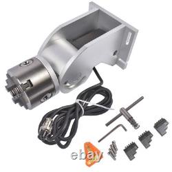 3Jaws Diameter 80mm Lathe Rotary Chuck For Fiber Laser Engraving Marking Machine