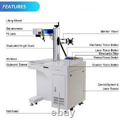 50W 11.8x11.8 Inch Fiber Laser Marking Machine Metal Engraver with Rotary Axis