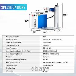 50W 7.9x7.9 Fiber Laser Marking Metal Engraver Marker with Basic Accessories