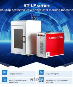 50W Enclosed Cover Fiber Laser Marker, Included Rotary Device, Computer, Lens4×4