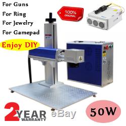 50W Fiber Laser Marking Engraving Machine with Rotary for GUNS/Jewellery/Pet Tag