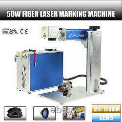 50W Fiber Laser Marking Machine Metal gold silver Engraver Steel DIY 5.9''x5.9'