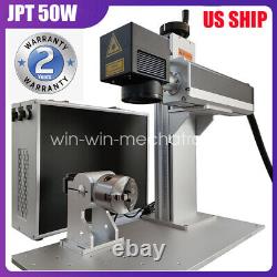 50W JPT 200200mm Fiber Laser Marking Machine Metal Engraver with Rotary Axis