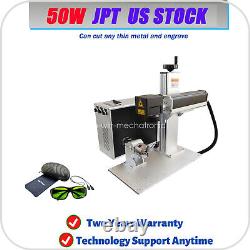 50W JPT 200200mm Fiber Laser Marking Machine Metal Engraver with Rotary Axis